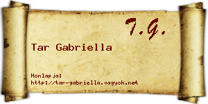 Tar Gabriella névjegykártya